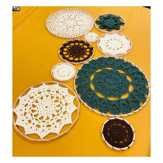 Handmade Crochet Hoop Wall Décor (Set 9x)