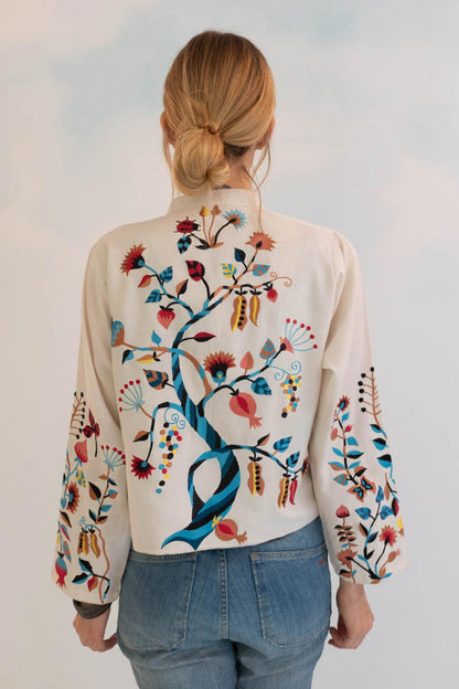 Birds and Tree Embroidered Jacket