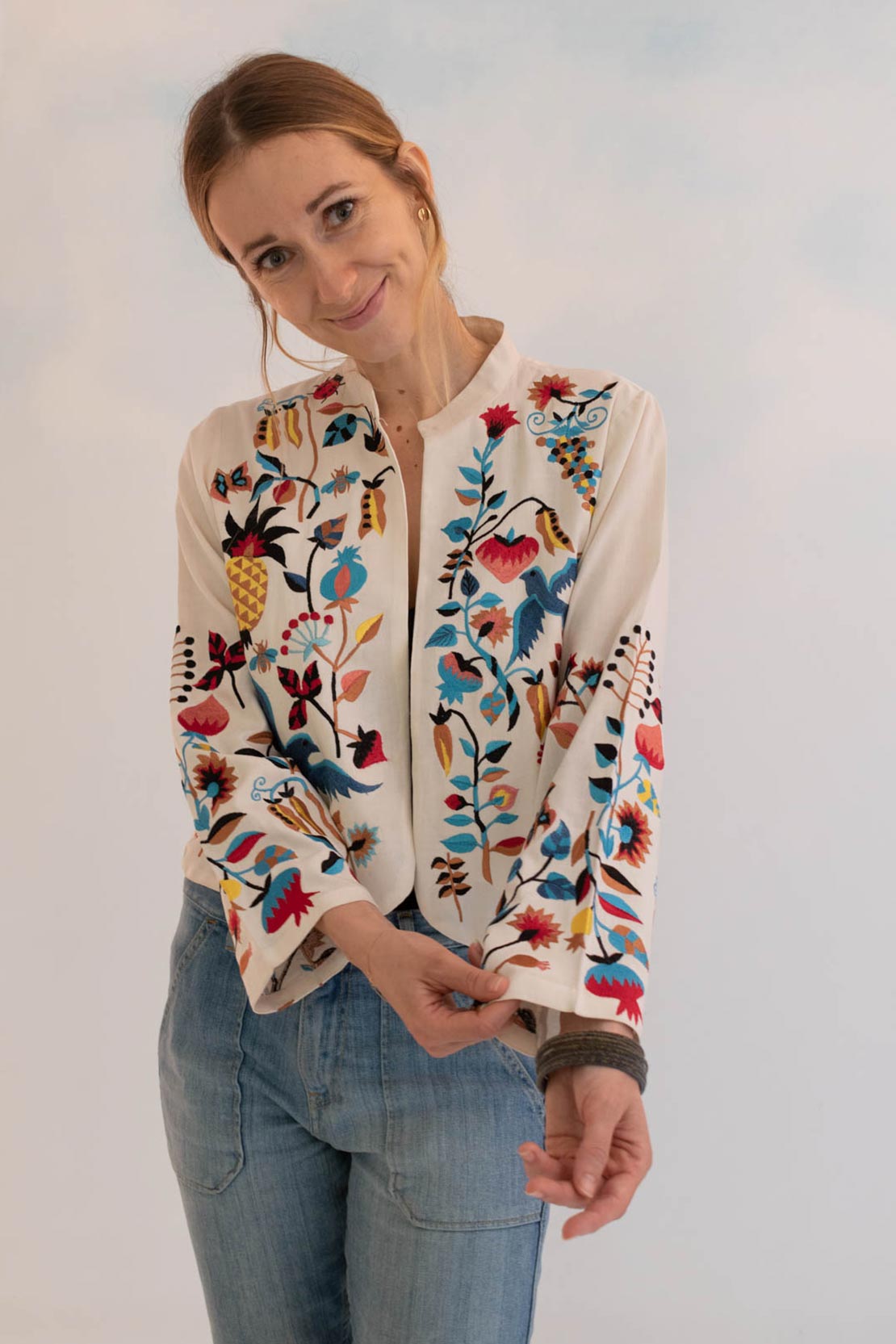 Birds and Tree Embroidered Jacket