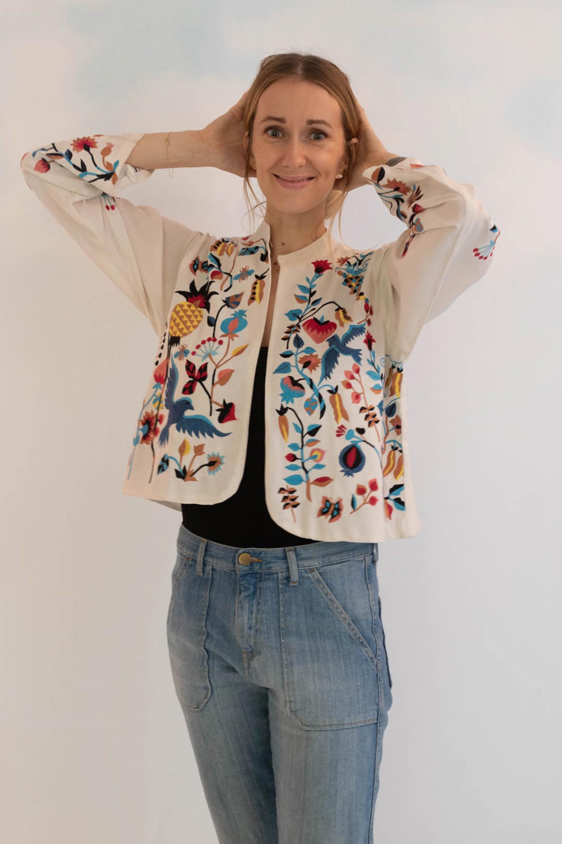 Birds and Tree Embroidered Jacket