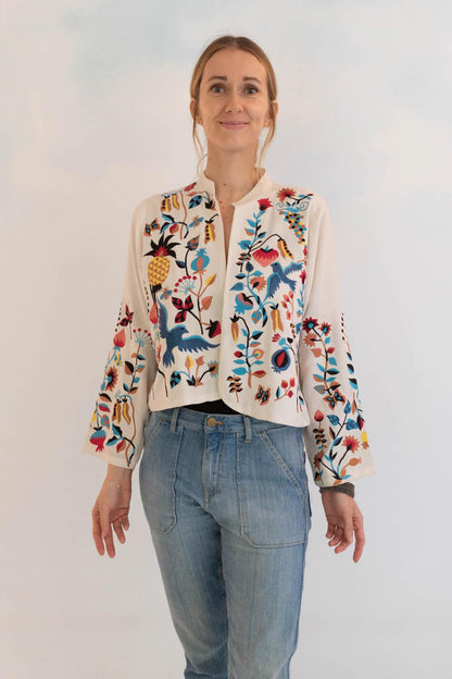 Birds and Tree Embroidered Jacket